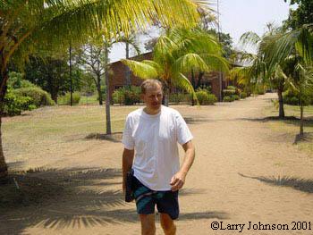 Returning from the fish house after sending out all our e-mail home