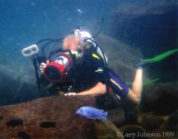George Kardos doing video work at Thumbi Island West