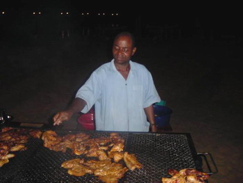 Leifa cooks up a storm  on the BBQ