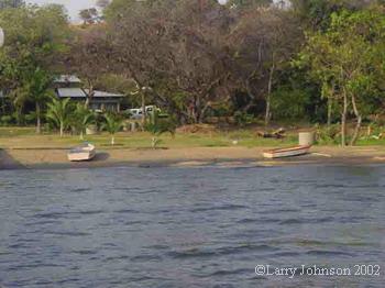 Looking towards shore from the jetty,Stuarts home,Willy (right)